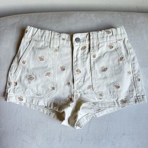 PacSun Mushroom Embroidered Elastic Waist Shorts Beige Size S B17